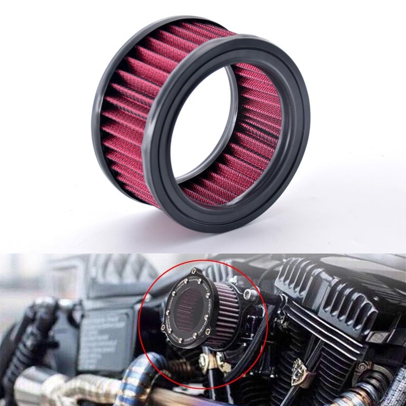 NATGIC Motorcycle Air Cleaner Intake Moto Air Filter Replacement System Kit for XL883 XL1200 X48 2004-2018,Red-Purple (Pack of 1) - Image 1